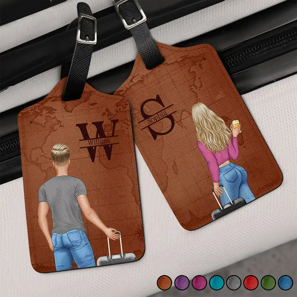 Monogram Travel Couple - Personalized Combo 2 Luggage Tags