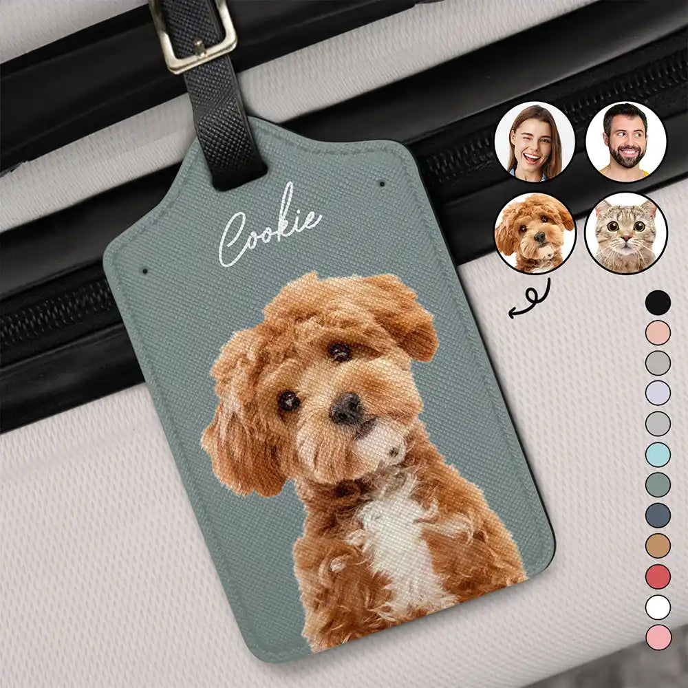 Custom Photo Dog Cat Pet Human - Personalized Luggage Tag