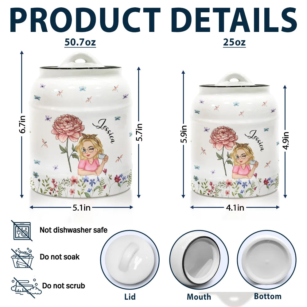 Birth Month Flowers Bloom Where You're Planted Women - Personalized Cookie Jar