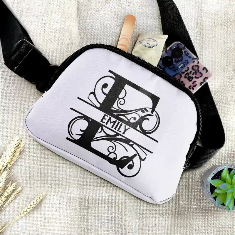 Travel,Gift For Yourself,Gift For Women,Gift For Men - Monogram Name - Personalized Crossbody Belt Bag