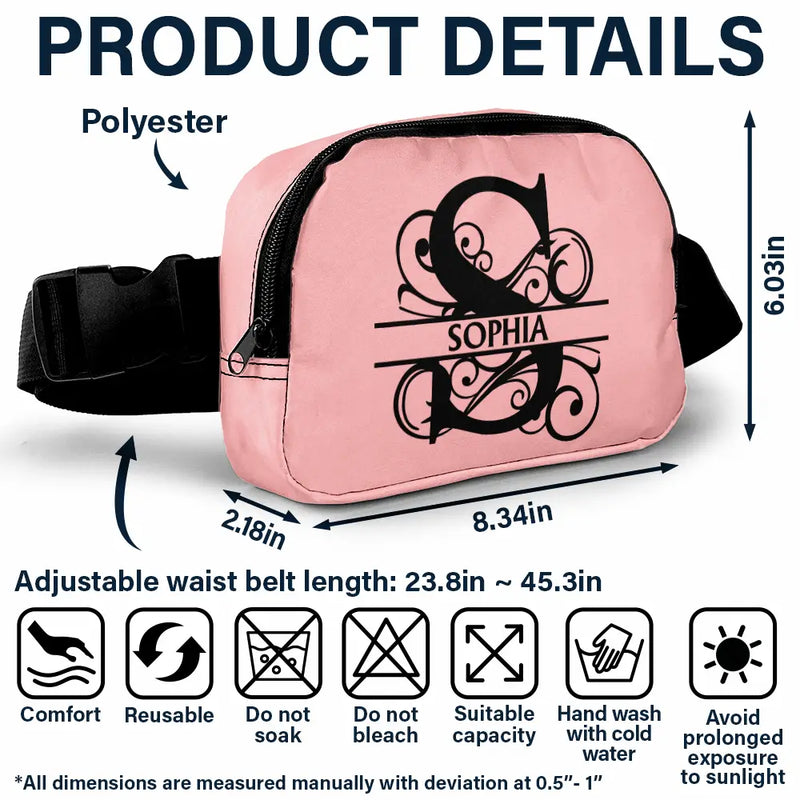 Travel,Gift For Yourself,Gift For Women,Gift For Men - Monogram Name - Personalized Crossbody Belt Bag