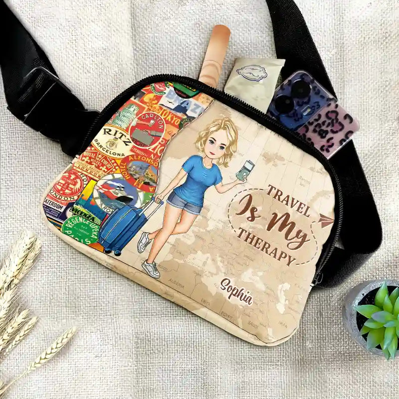 Travel, Gift For Yourself, Gift For Women, Gift For Men - And So The Adventure Begins - Personalized Crossbody Belt Bag