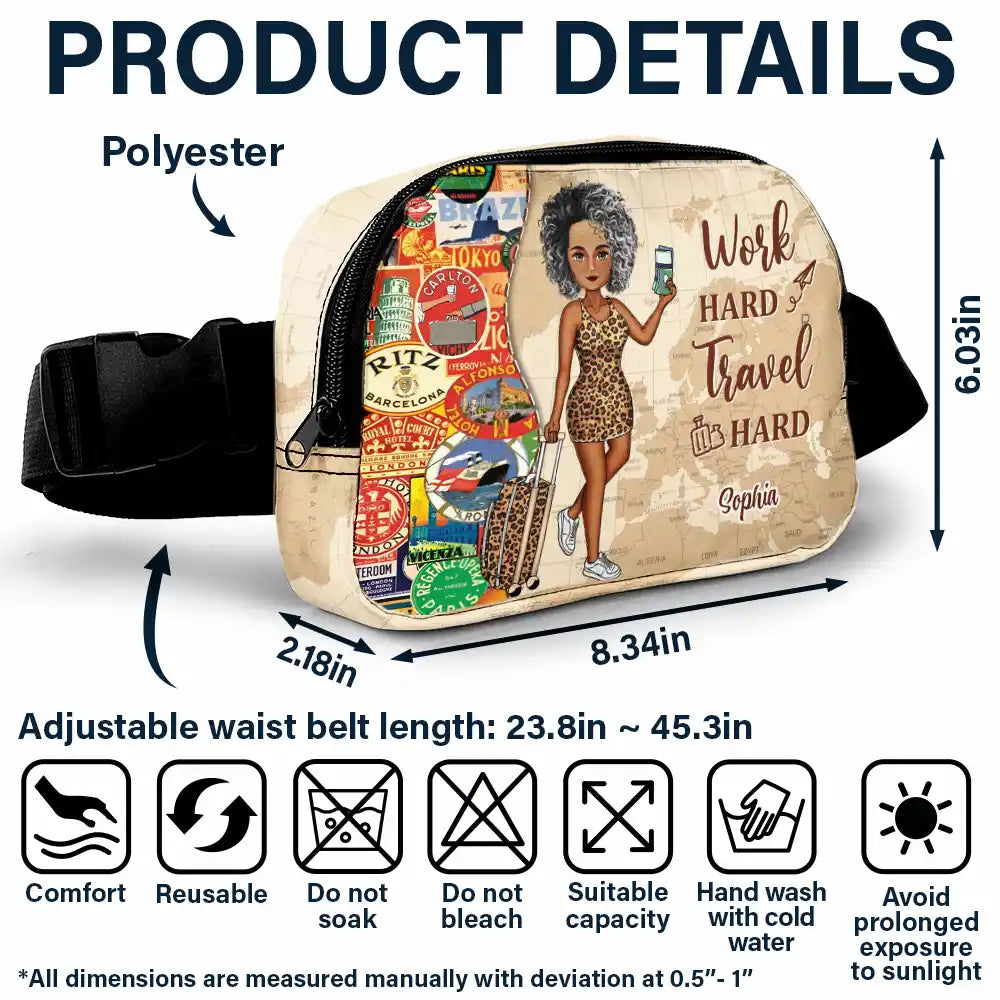 Travel, Gift For Yourself, Gift For Women, Gift For Men - And So The Adventure Begins - Personalized Crossbody Belt Bag