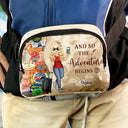 Travel, Gift For Yourself, Gift For Women, Gift For Men - And So The Adventure Begins - Personalized Crossbody Belt Bag