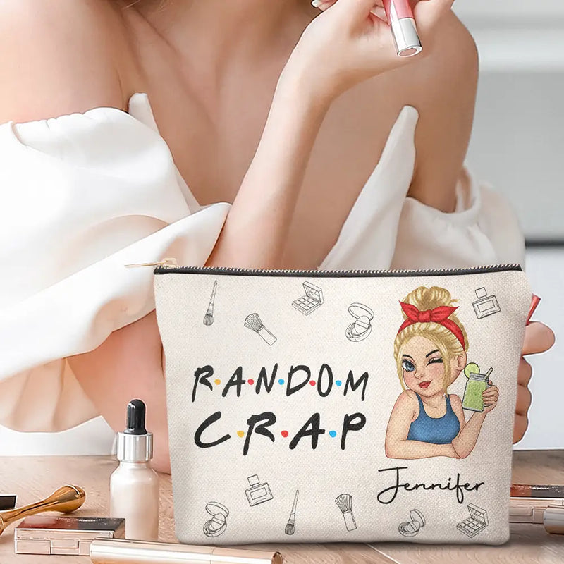 Travel,Gift For Yourself,Gift For Women,Happy - Crap Bag - Personalized Cosmetic Bag
