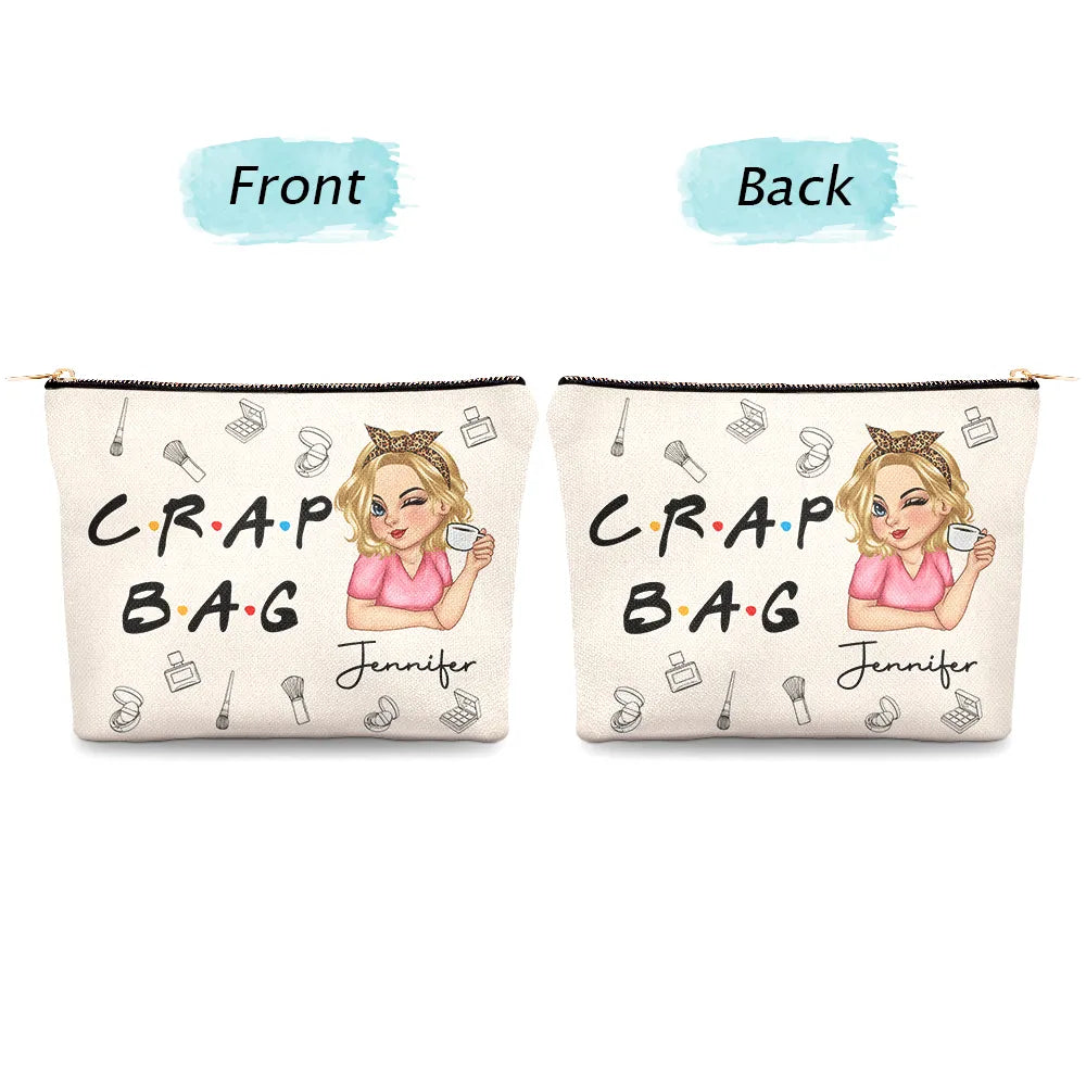 Travel,Gift For Yourself,Gift For Women,Happy - Crap Bag - Personalized Cosmetic Bag