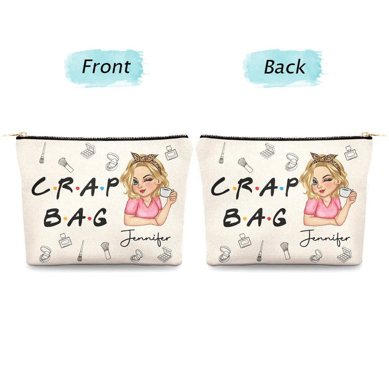Travel,Gift For Yourself,Gift For Women,Happy - Crap Bag - Personalized Cosmetic Bag