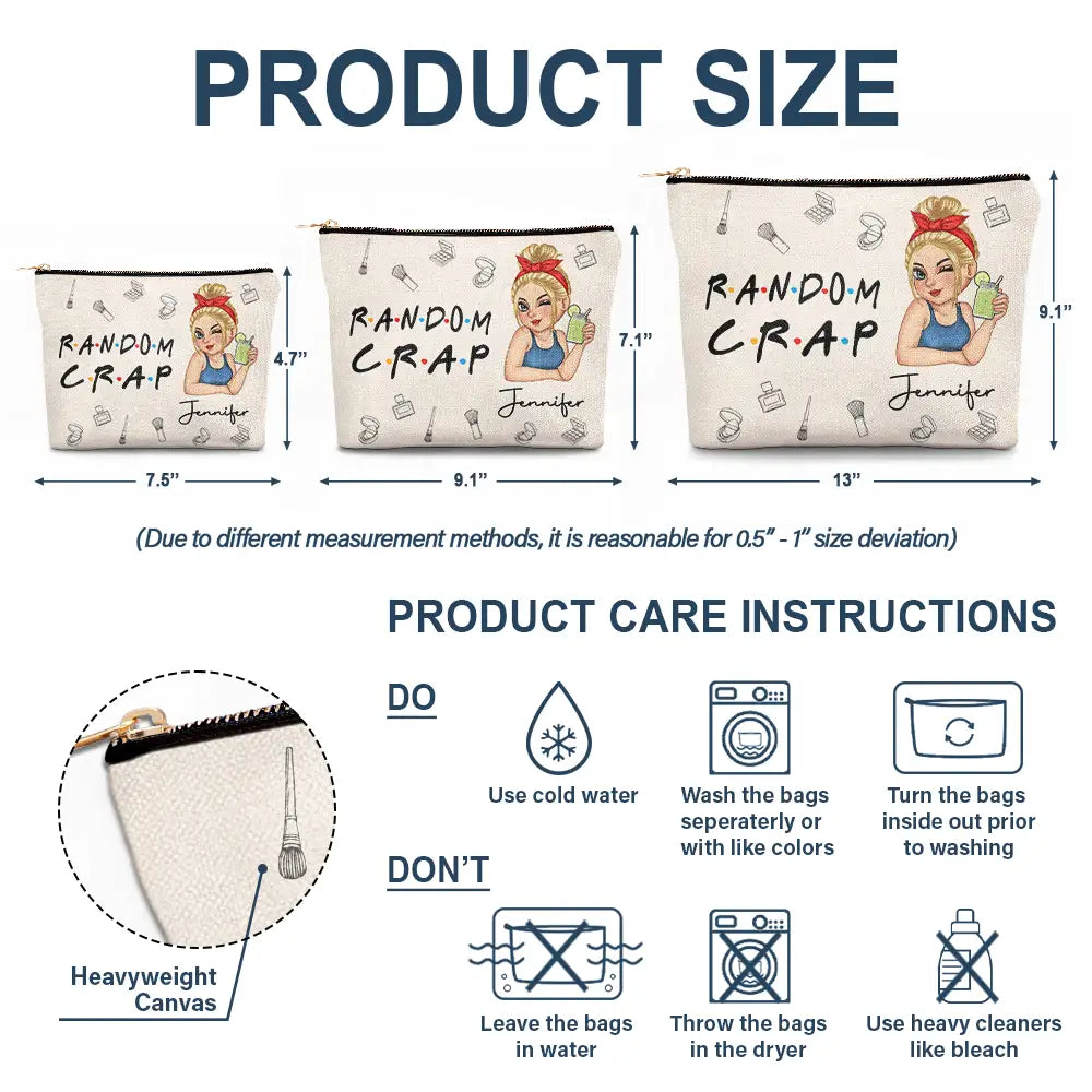 Travel,Gift For Yourself,Gift For Women,Happy - Crap Bag - Personalized Cosmetic Bag