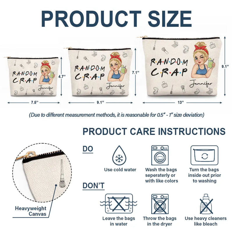 Travel,Gift For Yourself,Gift For Women,Happy - Crap Bag - Personalized Cosmetic Bag