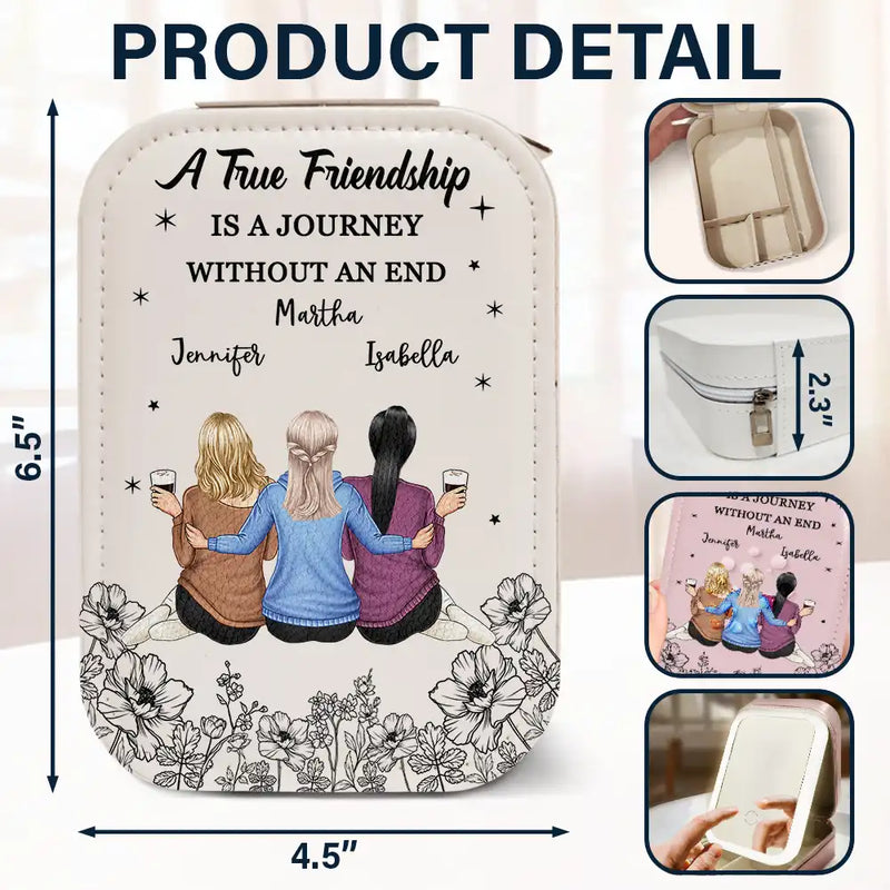 Gift For Bestie - Without An End Besties - Personalized Makeup Box With LED Mirror
