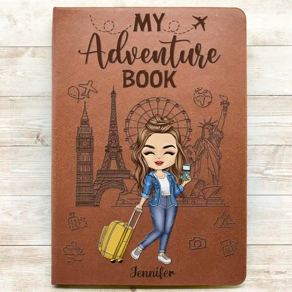 Travel, Gift For Yourself, Gift For Women, Gift For Men - My Adventure Book Travel Journal - Personalized Leather Journal