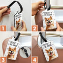 Dog Lovers, Pet Lovers, Travel - Property Of My Human 3D Effect Dogs - Personalized Luggage Tag