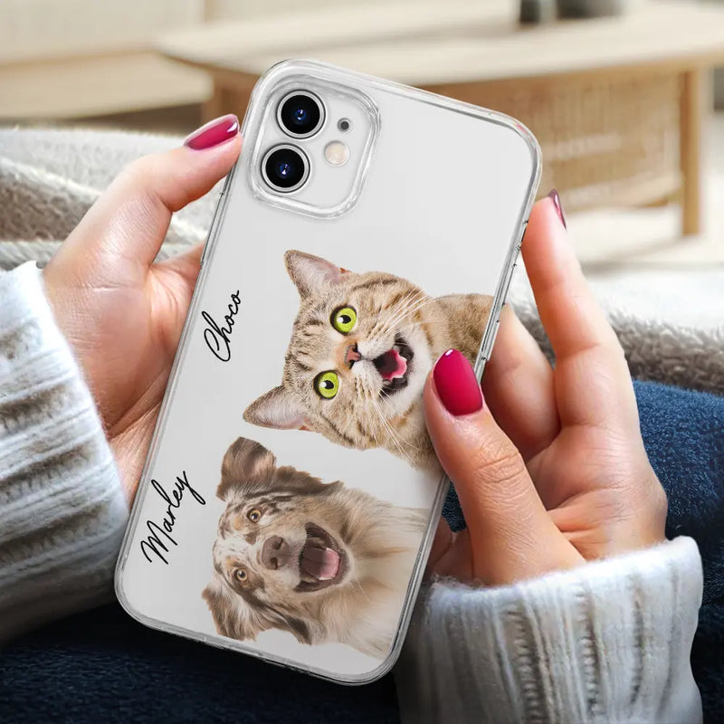Pet Lovers, Dog Lovers, Cat Lovers - Custom Photo Your Dog Cat Pet - Personalized Clear Phone Case