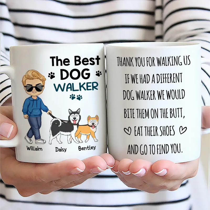 Dog Lovers,Dog Mom,Dog Dad,Gift For Yourself - The Best Dog Walker - Personalized Mug
