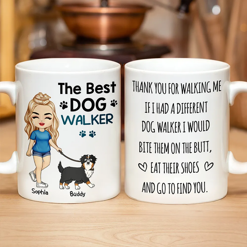 Dog Lovers,Dog Mom,Dog Dad,Gift For Yourself - The Best Dog Walker - Personalized Mug
