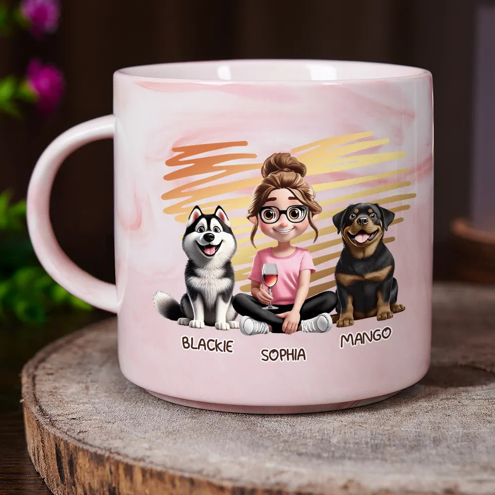 Dog Lovers, Dog Mom, Gift For Yourself, Gift For Women, Happy - Best Dog Mom Ever 3D Effect - Personalized Marble Mug