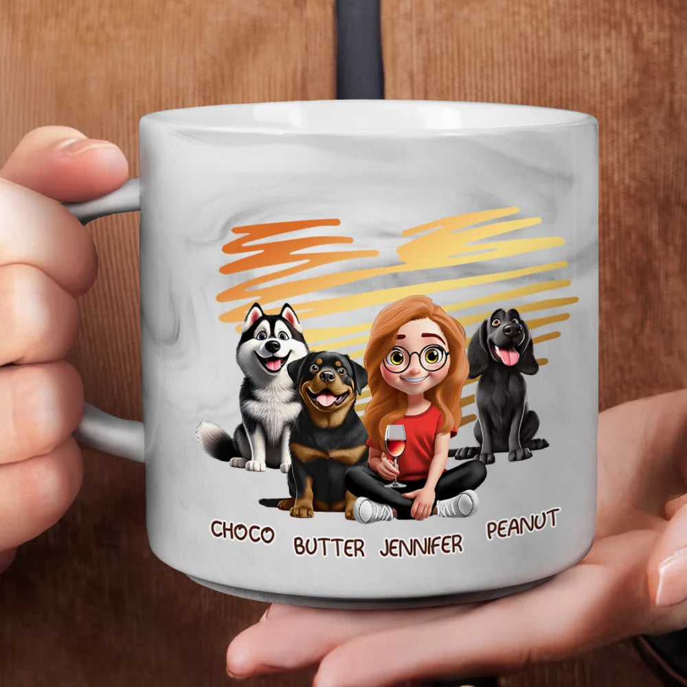 Dog Lovers, Dog Mom, Gift For Yourself, Gift For Women, Happy - Best Dog Mom Ever 3D Effect - Personalized Marble Mug