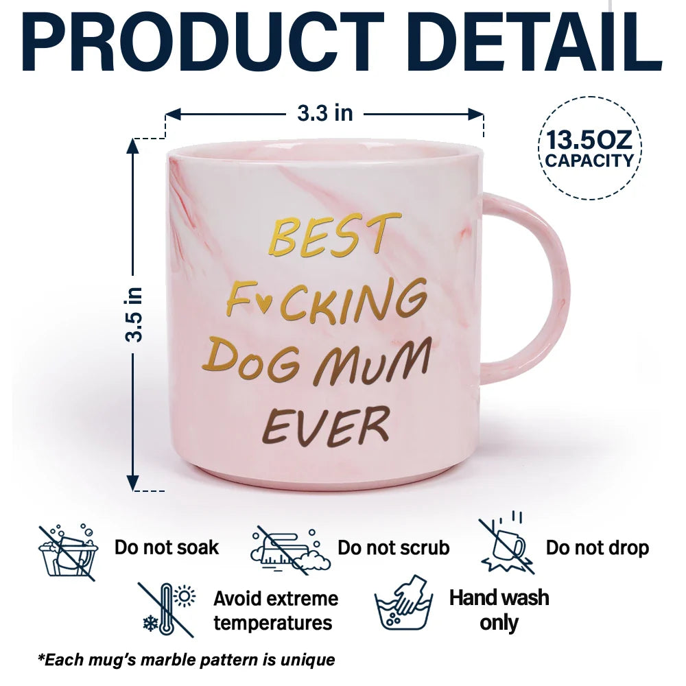 Dog Lovers, Dog Mom, Gift For Yourself, Gift For Women, Happy - Best Dog Mom Ever 3D Effect - Personalized Marble Mug
