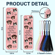 Custom Photo, Dog Lovers, Reading, Happy, Cat Lovers, Pet Lovers - Custom Photo Easily Distracted By Dogs Cats And Books - Personalized Acrylic Bookmark