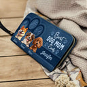 Dog Lovers,Dog Mom,Gift For Women,Happy - Best Dog Mom Ever 3D Effect - Personalized Leather Long Wallet