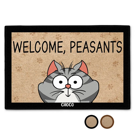 Funny Cats Welcome Peasants - Personalized Doormat