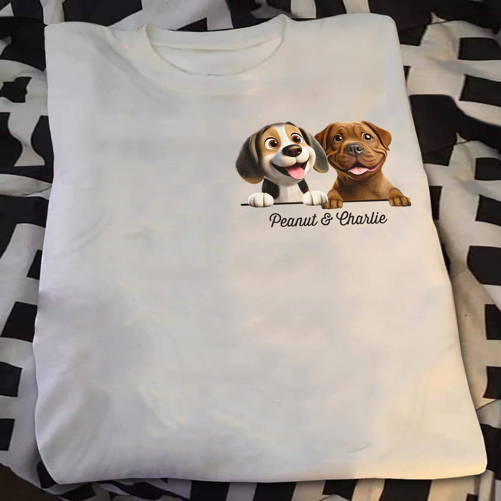 T-shirt personnalisé avec effet 3D « Chien maman, chien papa » 