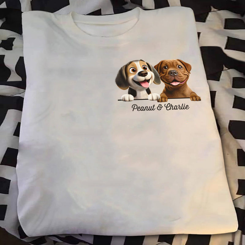 Dog Mom Dog Dad 3D Effect - Personalized T Shirt