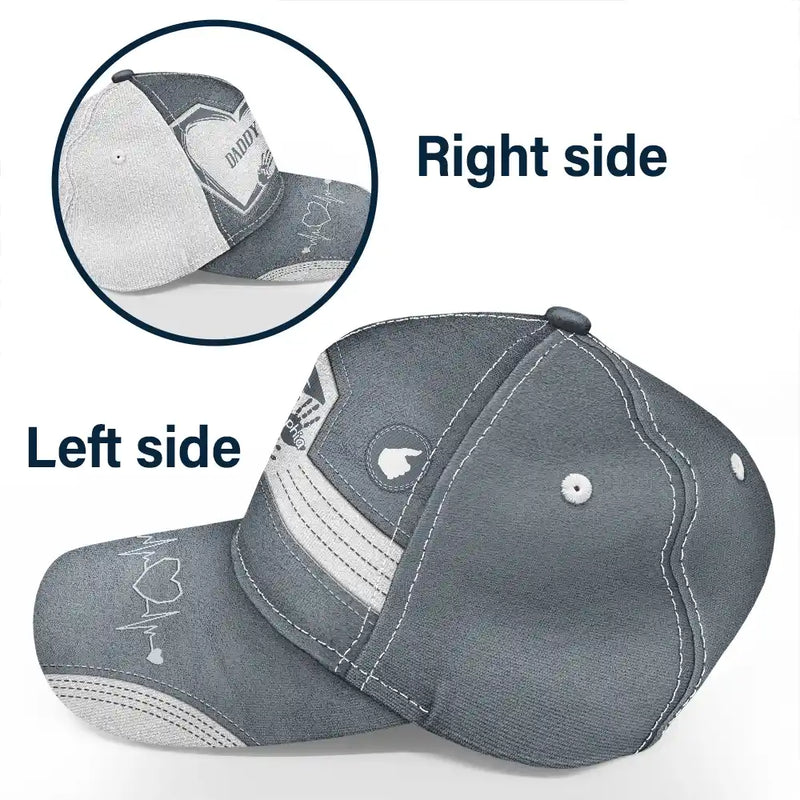 Gift For Father,Gift For Grandpa - Grandpa Papa Dad Father Sweetheart Kid Grandkid Handprints - Personalized Classic Cap