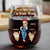 Cat Lovers,Cat Mom,Cat Dad - Turban Woman Cannot Survive On Wine Alone Cat Mom Cartoon Go Toward - Personalized Stemless Wine Glass
