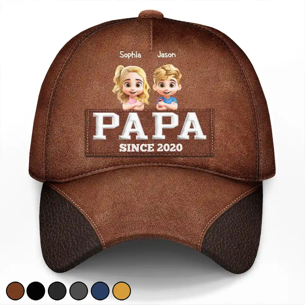 Gift For Father,Dad,Children - Dad Grandpa Since 3D Effect - Personalized Classic Cap
