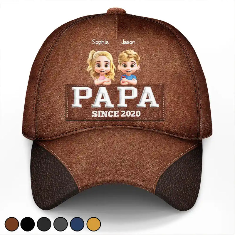 Gift For Father,Dad,Children - Dad Grandpa Since 3D Effect - Personalized Classic Cap