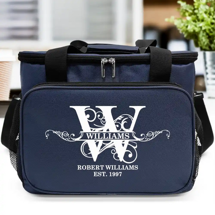 Sac à lunch personnalisé avec monogramme de nom de famille, sac isotherme