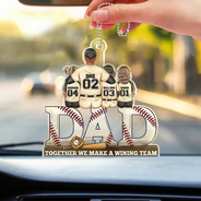 Baseball,Gift For Father,Sport Dad,Dad - Children,Happy - Baseball Dad We Hit A Homerun Scoring As Our Dad - Personalized Acrylic Car Hanger