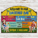 Gift For Couples, Gift For Husband, Gift For Wife, Gift For Boyfriend, Gift For Girlfriend, Patio, Summer - 3D Effect Welcome To Our Patio - Personalized Custom Shaped Metal Sign