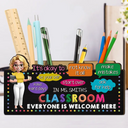 Teacher - In Teacher Classroom It's Okay To Be Yourself - Personalized Wooden Pen Pencil Holder