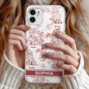 Dog Lovers, Dog Mom, Dog Dad, Pet Lovers, Pet Mom, Pet Dad, Happy - Toile De Jouy Dog Mom - Personalized Clear Phone Case