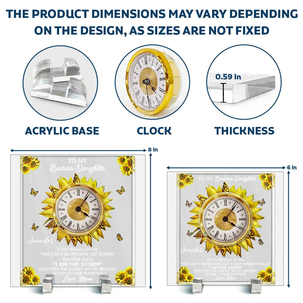 Mom - Daughters (Adult),Gift For Daughter,Gift For Son - To My Daughter Gift If Fate Whisper To You - Personalized Acrylic Desk Clock