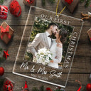 Custom Photo,Christmas,Gift For Couples,Family,New baby,Love - Custom Photo First Christmas Together - Personalized Custom Shaped Acrylic Ornament