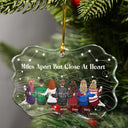 Christmas,Long Distance,Gift For Sisters,Gift For Bestie,Happy - When You Are Family The Miles Don't Matter - Personalized Medallion Glass Ornament