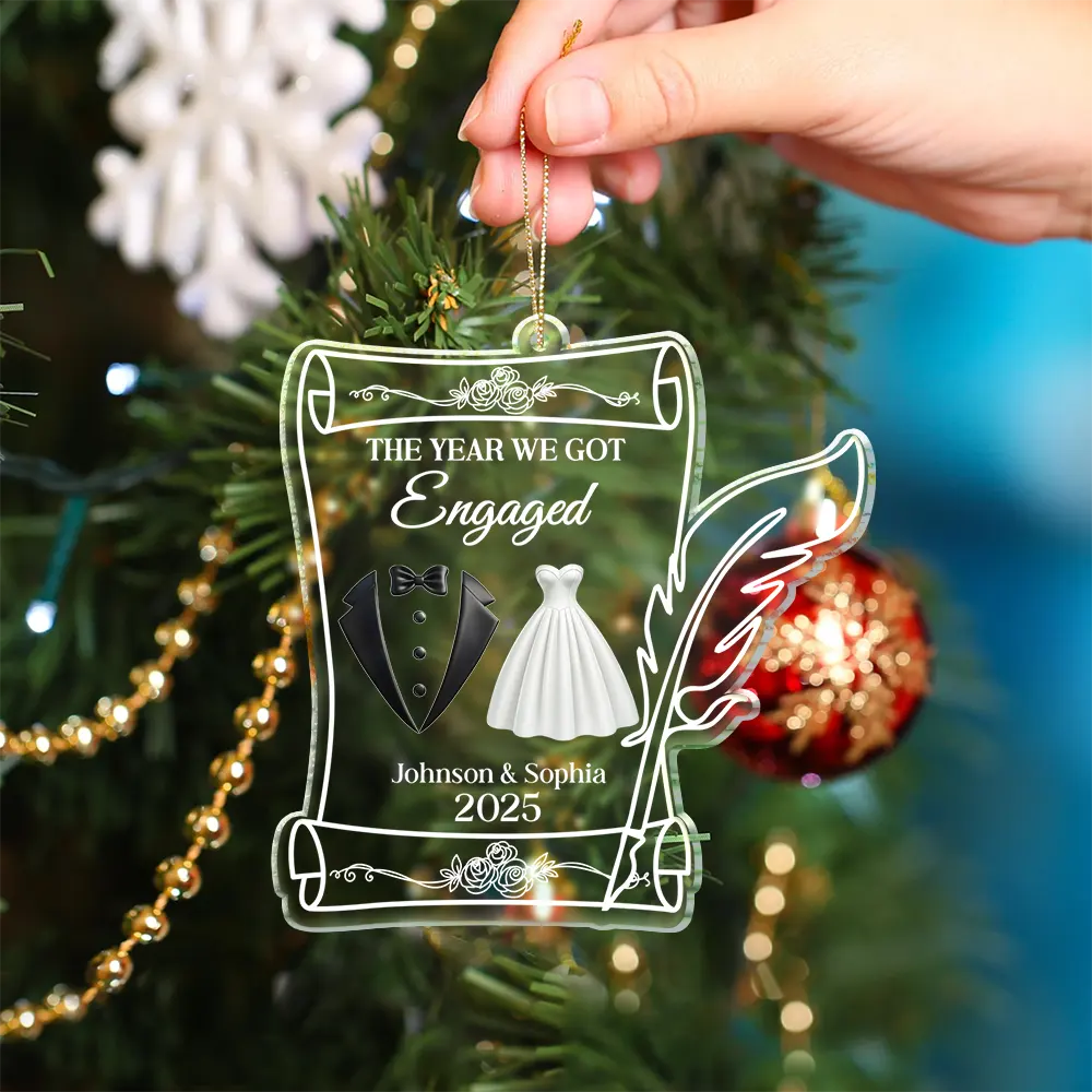 The Year We Became Mr. & Mrs. Couple Christmas - Personalized Custom Shaped Acrylic Ornament