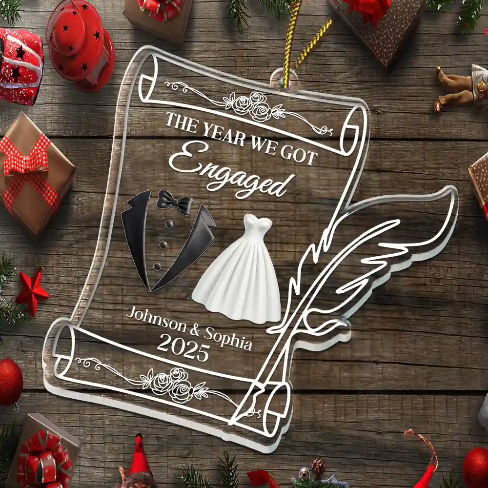 The Year We Became Mr. & Mrs. Couple Christmas - Personalized Custom Shaped Acrylic Ornament