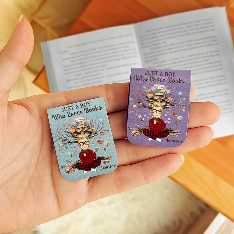 Reading,Gift For Yourself,Happy - Just One More Chapter Girl Who Loves Books - Personalized Leather Magnetic Bookmark
