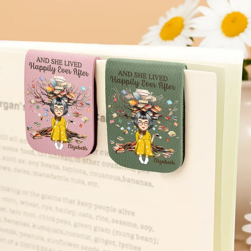 Reading,Gift For Yourself,Happy - Just One More Chapter Girl Who Loves Books - Personalized Leather Magnetic Bookmark