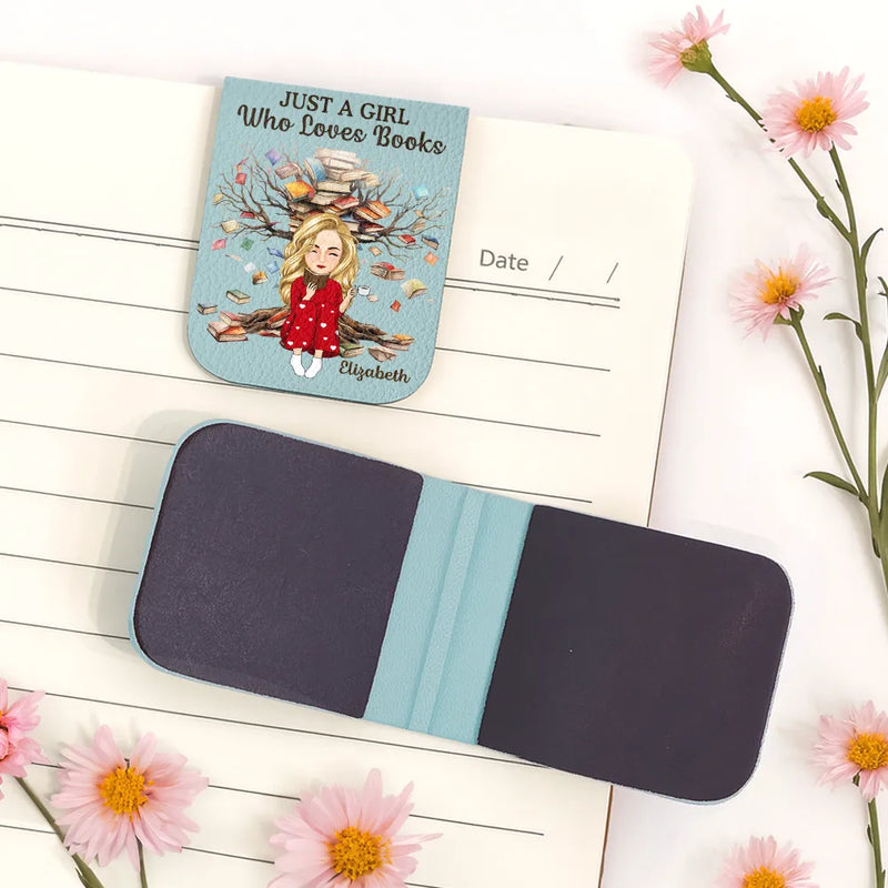 Reading,Gift For Yourself,Happy - Just One More Chapter Girl Who Loves Books - Personalized Leather Magnetic Bookmark