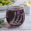 Pet Lovers,Pet Mom,Love - Pet Memorial I'm Always With You Never Walk Alone - Personalized Stemless Wine Glass