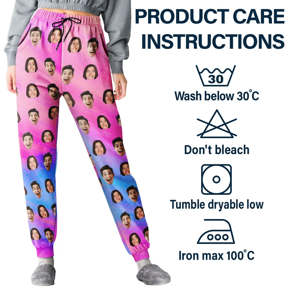 Gift For Men,Dog Lovers,Gift For Father,Gift For Husband,Custom Photo,Funny - Custom Photo Family Kid Pet Funny Face Custom Bright Festive Color - Personalized Pajama Pants