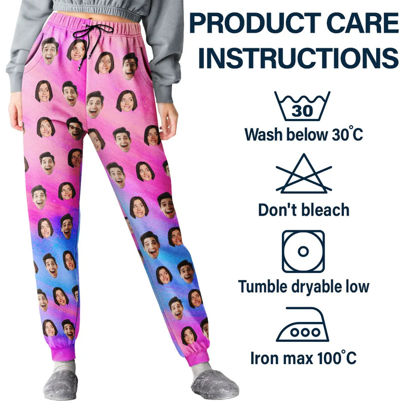 Gift For Men,Dog Lovers,Gift For Father,Gift For Husband,Custom Photo,Funny - Custom Photo Family Kid Pet Funny Face Custom Bright Festive Color - Personalized Pajama Pants