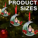 Pet Lovers,Love,Memorial,Christmas - Pet Memorial Stained Glass Moon - Personalized Metal Ornament