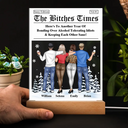 Gift For Bestie,Gift For Sisters,Happy,Christmas - Here's To Another Year Of Us The Besties Times - Personalized 3D Led Light Wooden Base