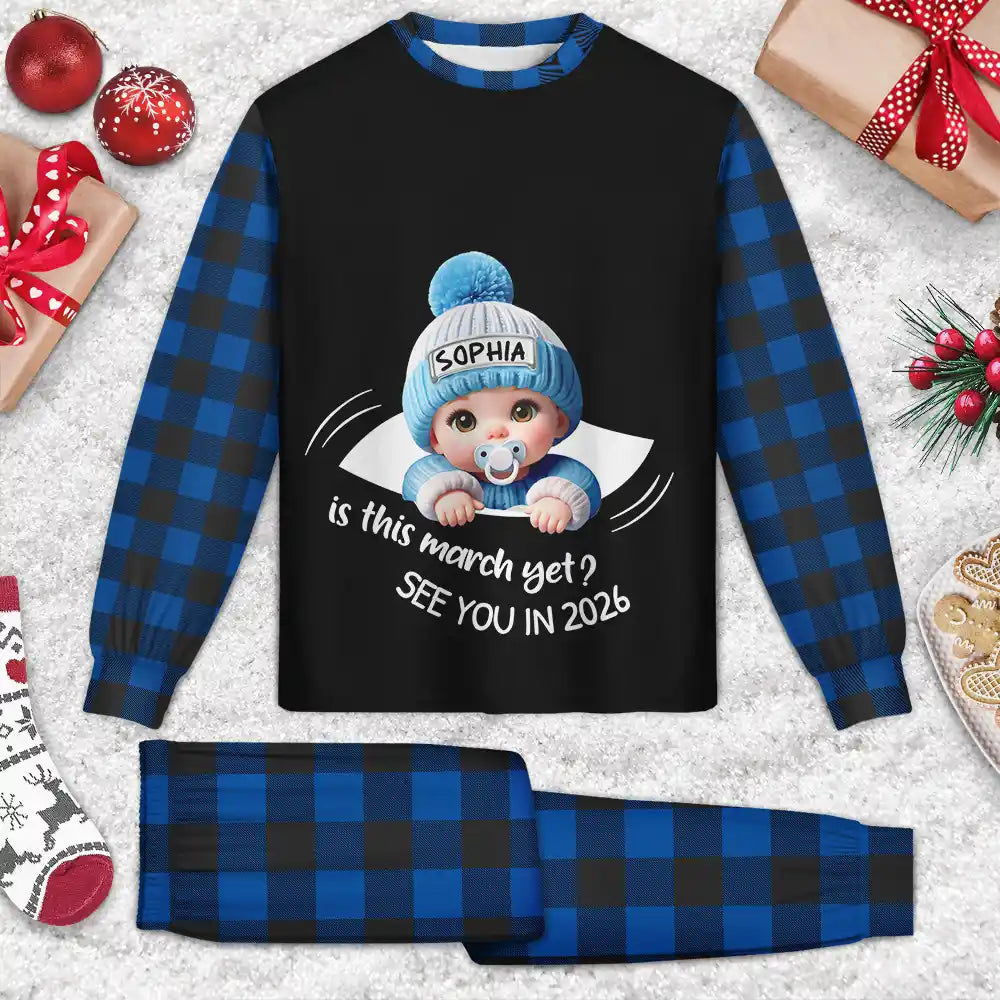 New baby,New Dad,New Mom,Happy - Baby Expecting Christmas On The Inside See You In - Personalized Unisex Pajamas Set